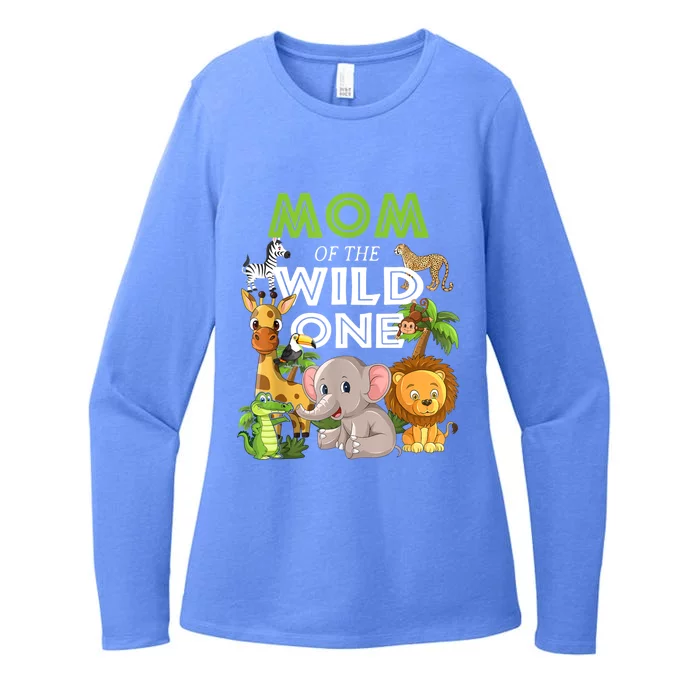 Mom Of The Wild One Zoo Birthday Safari Jungle Animal Womens CVC Long Sleeve Shirt