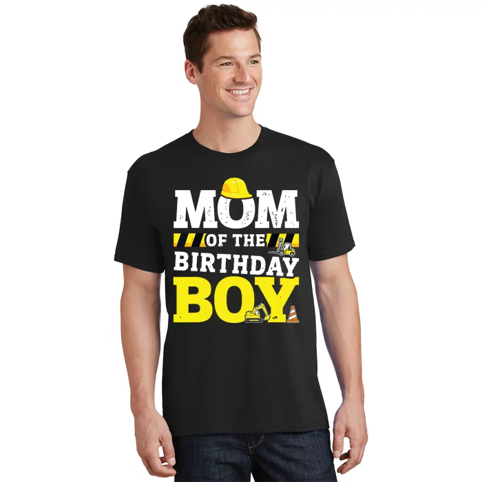 Mom Of The Birthday Boy Matching Family Construction Party T-Shirt