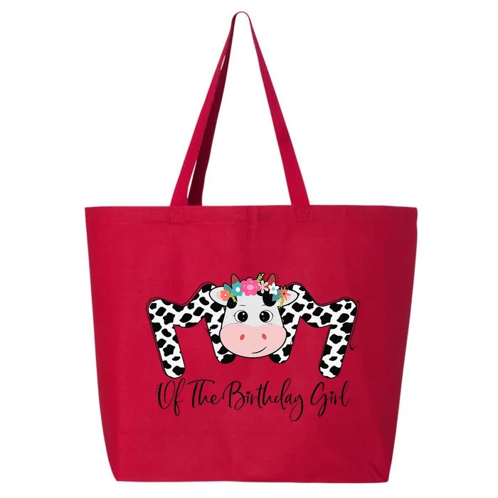 Mom Of The Birthday Cow Farming Family Matching Mothers Day 25L Jumbo Tote