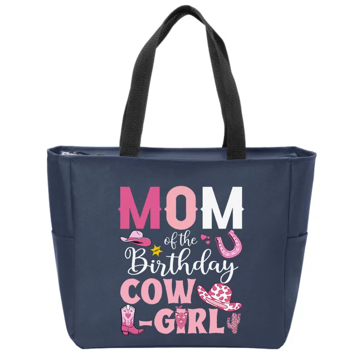 Mom Of The Birthday Cowgirl Rodeo Party Bday Girl Party Zip Tote Bag