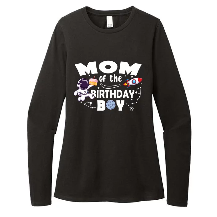 Mom Of The Birthday Astronaut Space Theme Meaningful Gift Womens CVC Long Sleeve Shirt