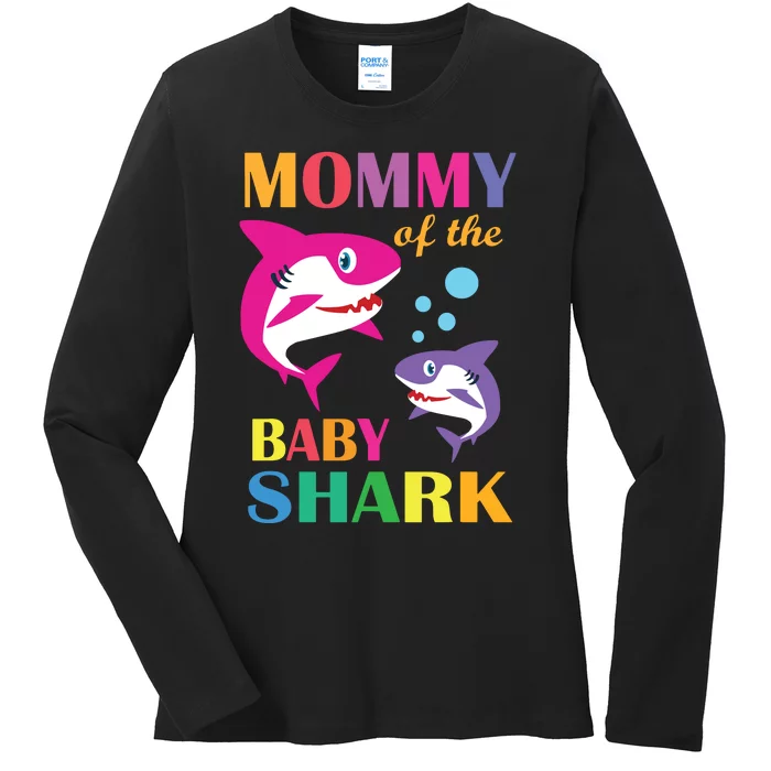 Mommy Of The Baby Birthday Shark Mommy Shark Mother's Day Ladies Long Sleeve Shirt