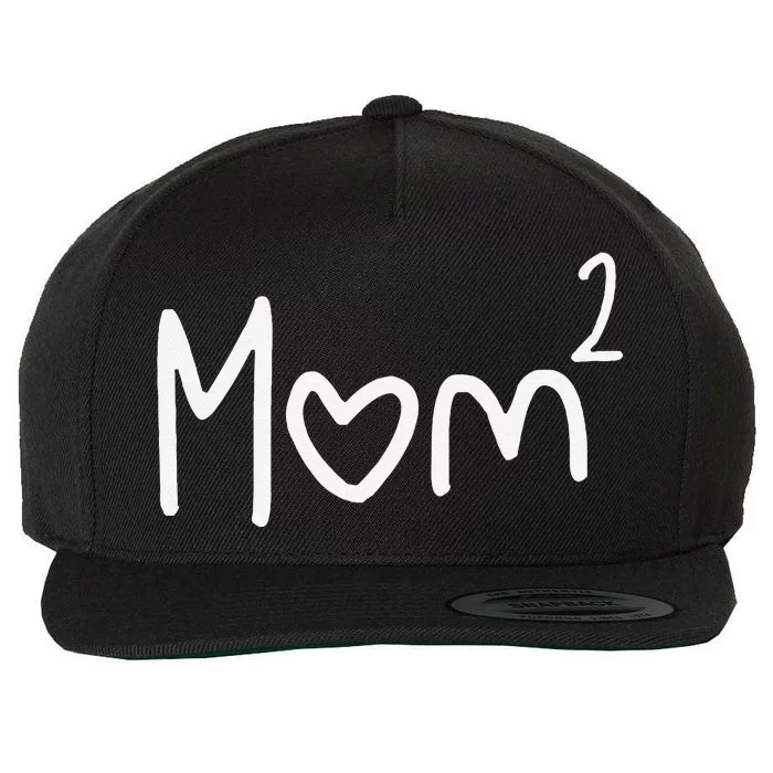 Mom Of Two Mother Day Mom 2 Squared Mommy Wool Snapback Cap