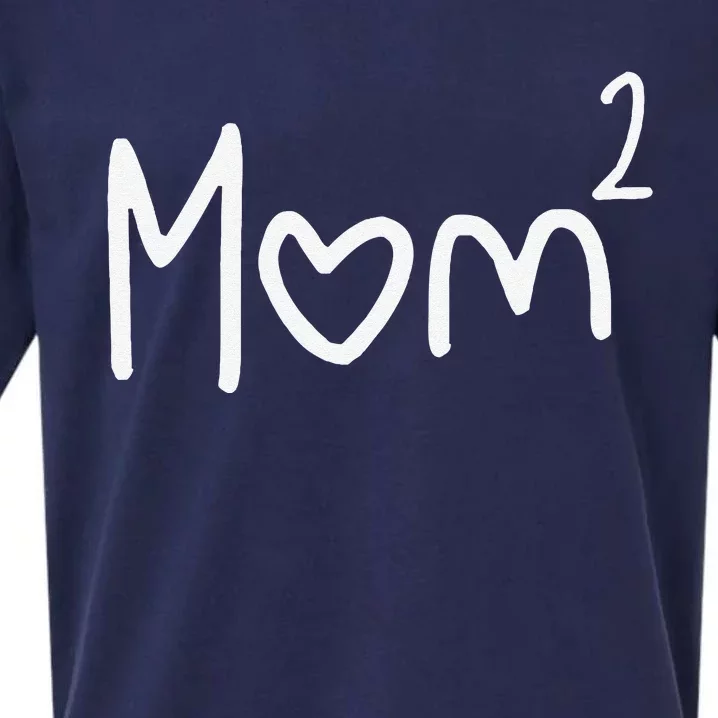 Mom Of Two Mother Day Mom 2 Squared Mommy Sueded Cloud Jersey T-Shirt