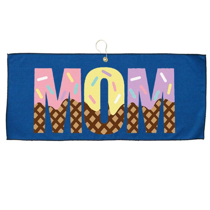 Mom Of The Sweet One Ice Cream 1st First Family MotherS Day Large Microfiber Waffle Golf Towel