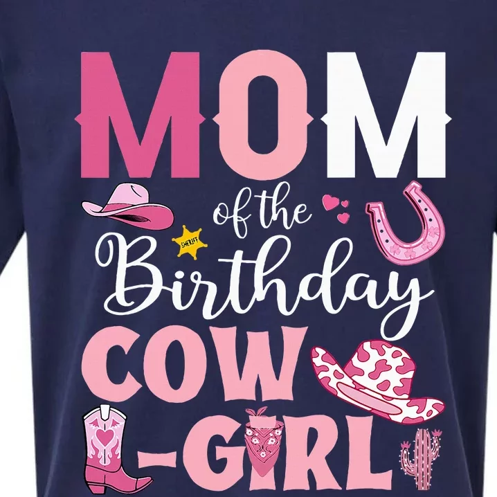 Mom Of The Birthday Cowgirl Rodeo Party Bday Girl Party Sueded Cloud Jersey T-Shirt