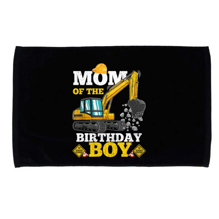 Mom Of The Birthday Construction Birthday Excavator Gift Great Gift Microfiber Hand Towel