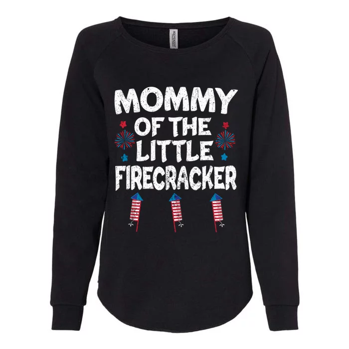 Mommy Of The Little Firecracker 4th Of July American Mama Gift Womens California Wash Sweatshirt