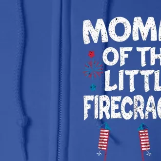 Mommy Of The Little Firecracker 4th Of July American Mama Gift Full Zip Hoodie