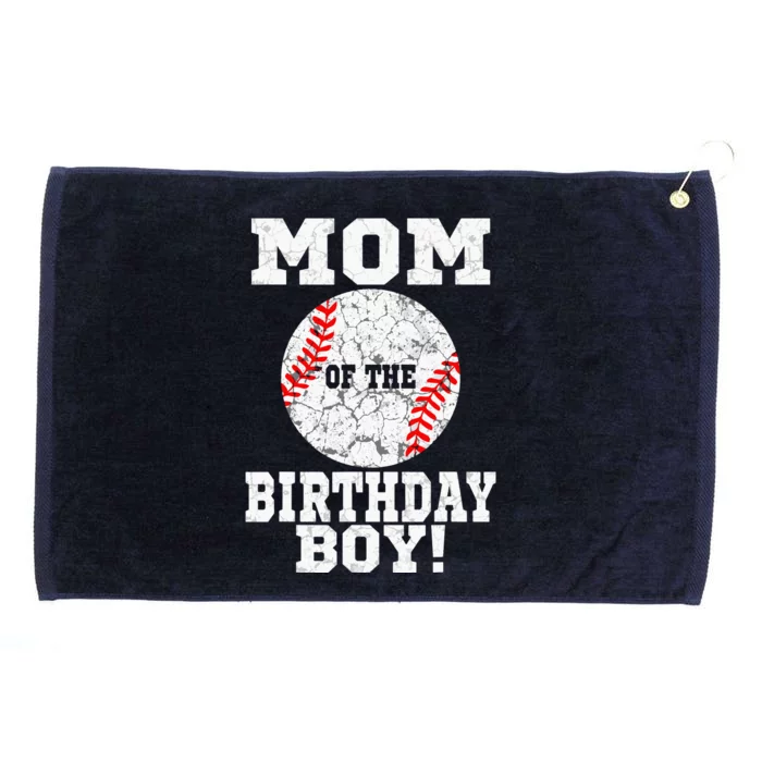 Mom Of The Birthday Boy Baseball Lover Vintage Retro Grommeted Golf Towel