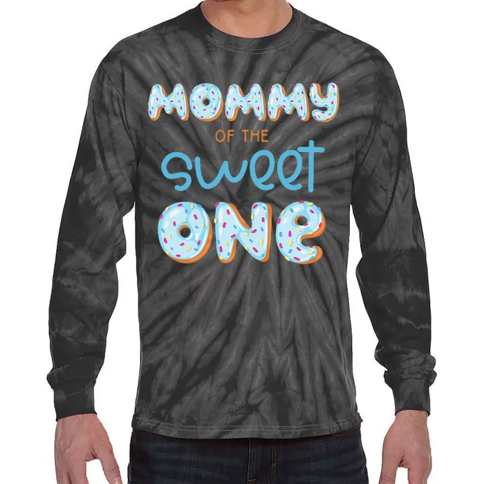 Mommy of The Sweet One Donut 1st Birthday Party Mama Mom Tie-Dye Long Sleeve Shirt