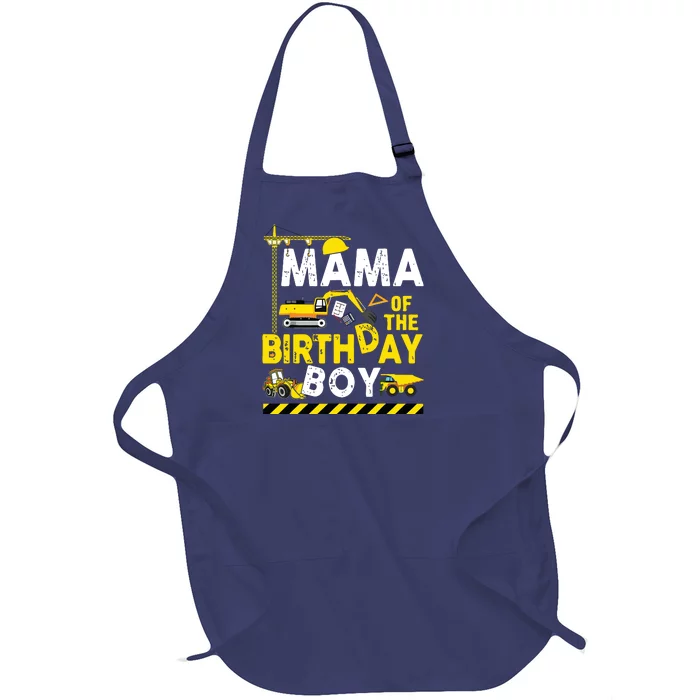 Mama Of The Birthday Boy Construction Worker Bday Party Full-Length Apron With Pocket