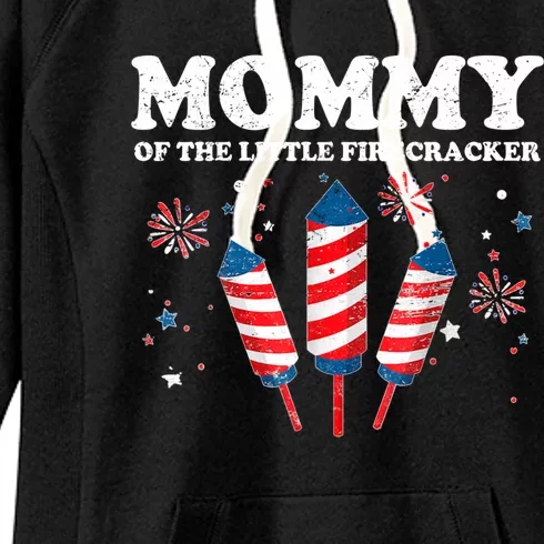 Mommy Of The Little Firecracker 4th Of July American Mom Cool Gift Women's Fleece Hoodie