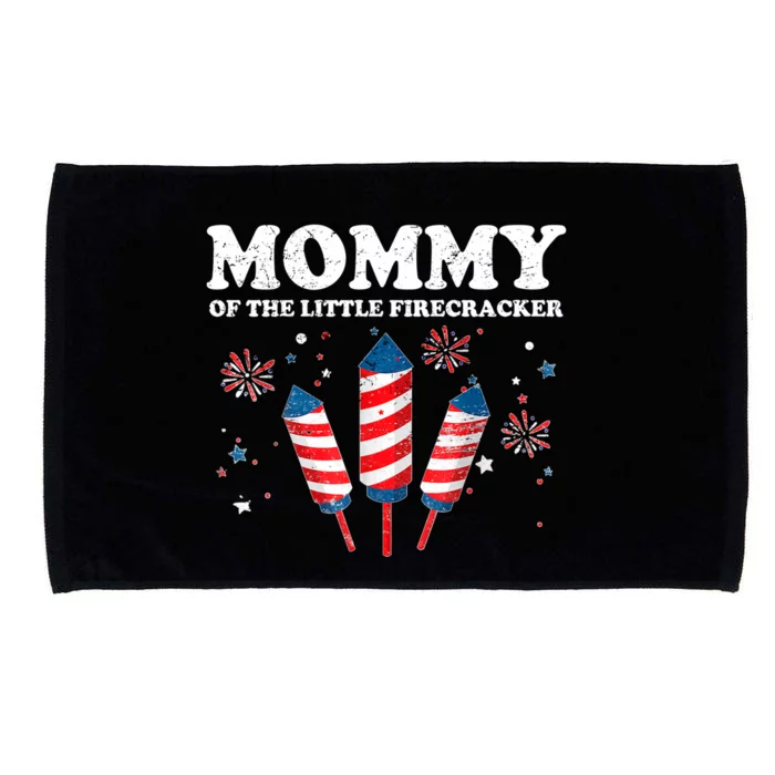 Mommy Of The Little Firecracker 4th Of July American Mom Cool Gift Microfiber Hand Towel