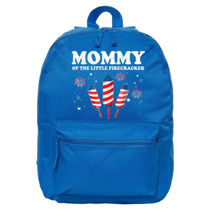 Mommy Of The Little Firecracker 4th Of July American Mom Cool Gift 16 in Basic Backpack