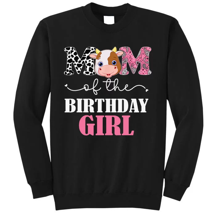 Mom of The Birthday Farm Cow Mommy Mama 1st Sweatshirt