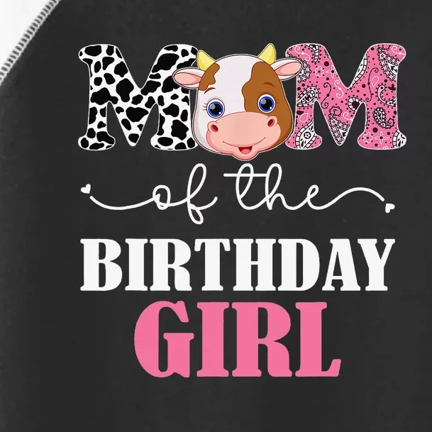 Mom of The Birthday Farm Cow Mommy Mama 1st Toddler Fine Jersey T-Shirt