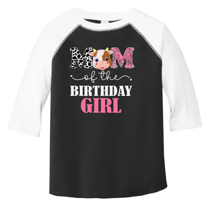 Mom of The Birthday Farm Cow Mommy Mama 1st Toddler Fine Jersey T-Shirt