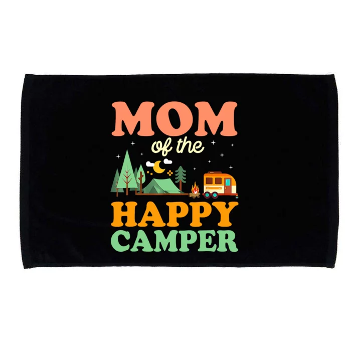 Mom Of The Happy Camper Women 1st Bday Camping Microfiber Hand Towel