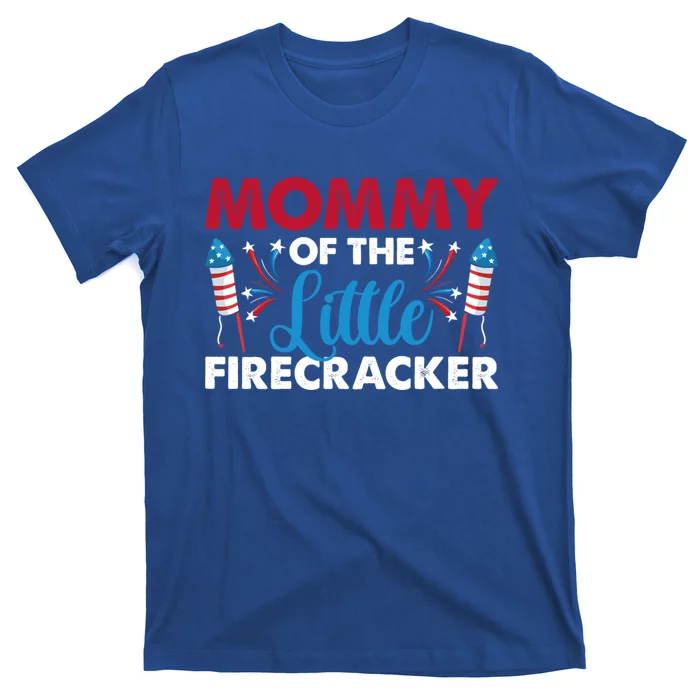 Mommy Of The Little Firecracker 4th Of July Birthday Party Gift T-Shirt