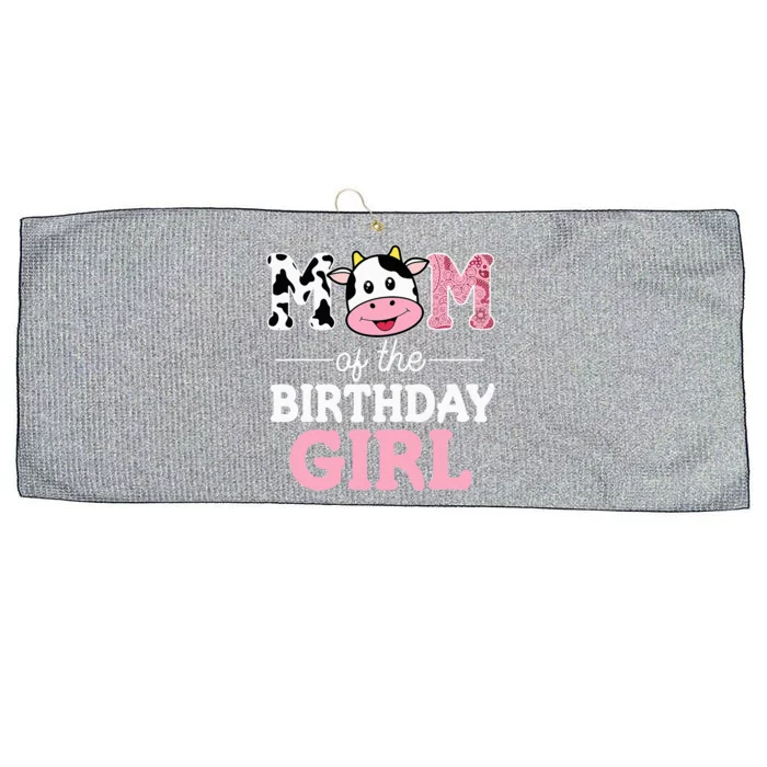 Mom of The Birthday Farm Cow Mommy Mama 1st Large Microfiber Waffle Golf Towel