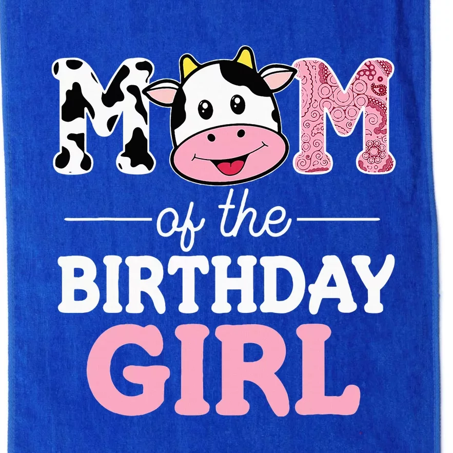 Mom of The Birthday Farm Cow Mommy Mama 1st Platinum Collection Golf Towel