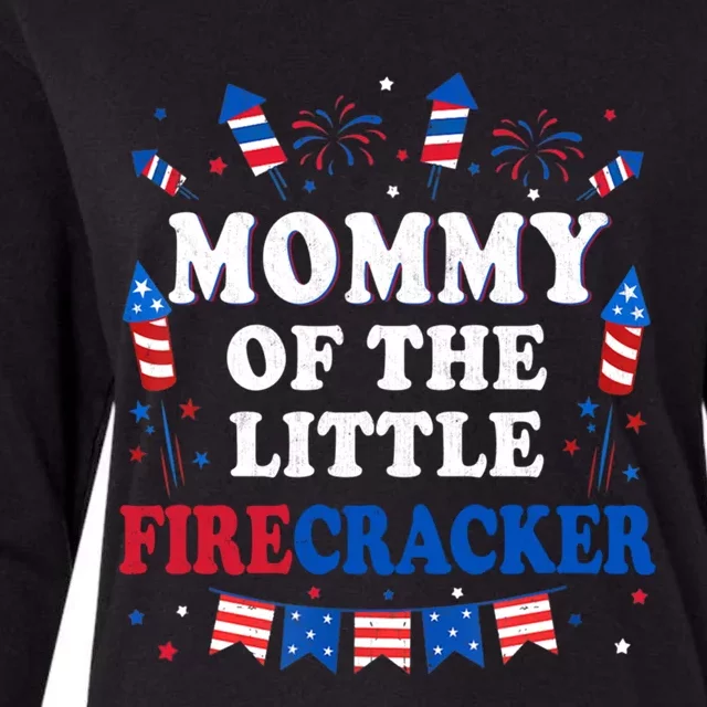 Mommy Of The Little Firecracker 4th Of July Birthday Party Gift Womens Cotton Relaxed Long Sleeve T-Shirt