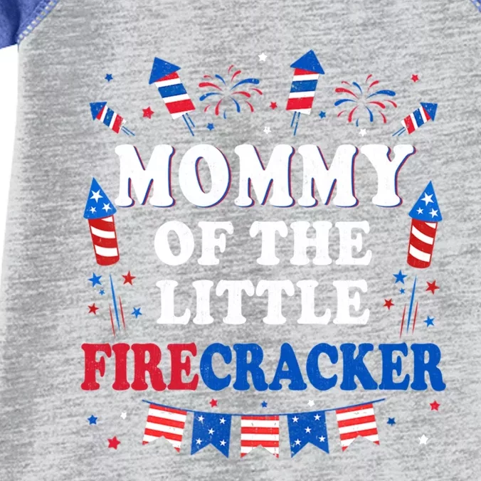 Mommy Of The Little Firecracker 4th Of July Birthday Party Gift Infant Baby Jersey Bodysuit