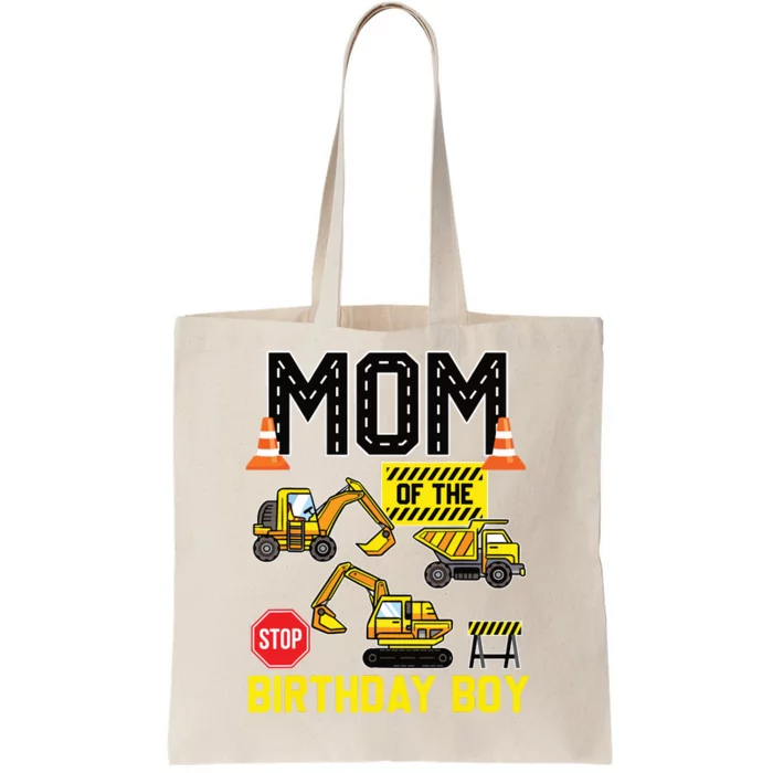 Mom Of The Birthday Boy Construction Worker Bday Party Tote Bag