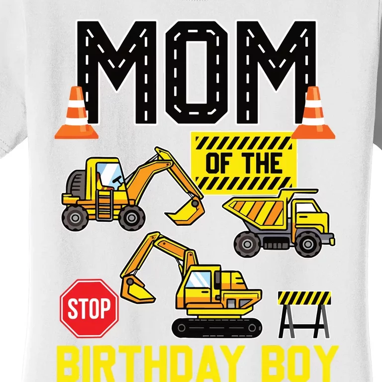 Mom Of The Birthday Boy Construction Worker Bday Party Women's T-Shirt