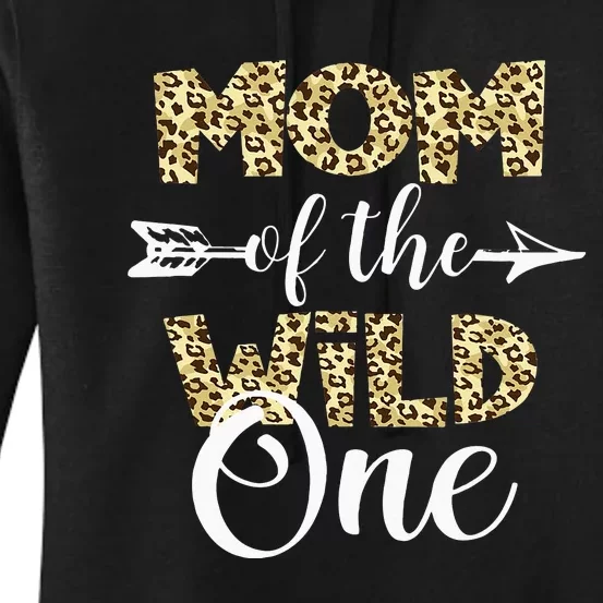 Mom Of The Wild One Zoo Themed 1st Birthday Party Women's Pullover Hoodie