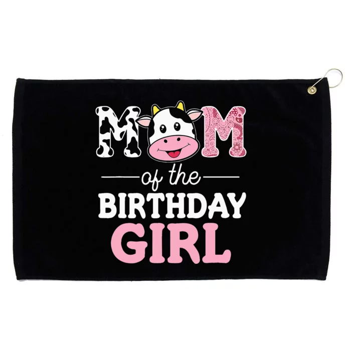 Mom Of The Birthday Girl Farm Cow Mommy Mama 1st Grommeted Golf Towel