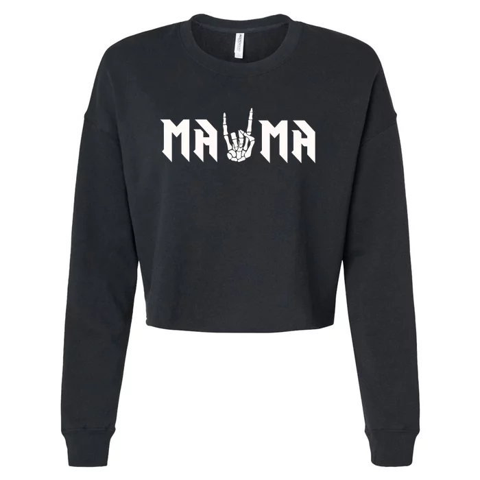 Mama Of The Bad Two The Bone Birthday 2 Years Old Birthday Cropped Pullover Crew