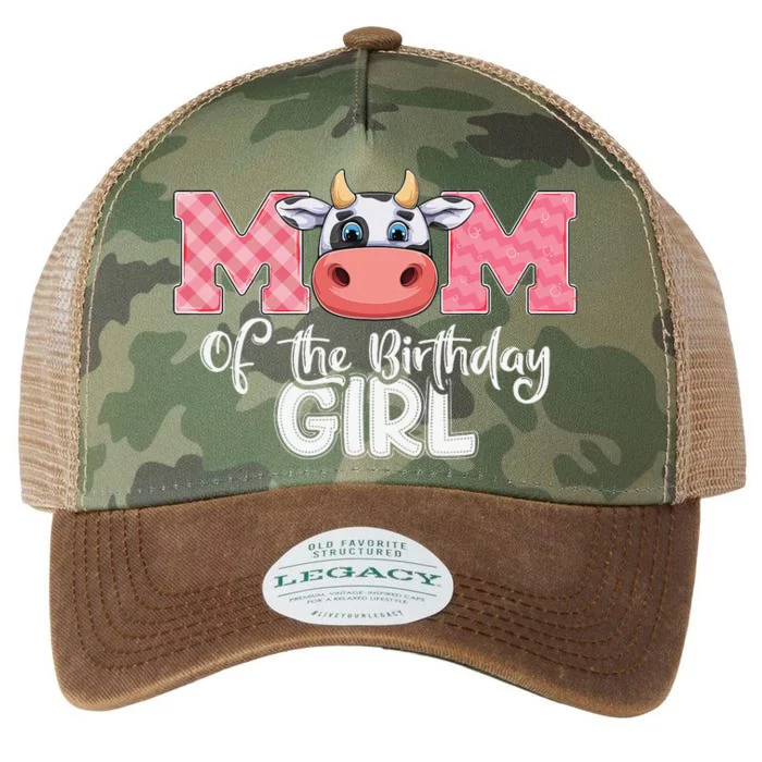 Mom of The Birthday Cow Family Cow Farm Matching Legacy Tie Dye Trucker Hat