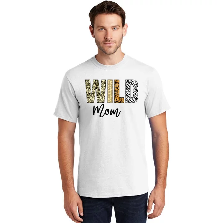 Mom Of The Wild One Zoo Birthday Safari Jungle Animal Tall T-Shirt