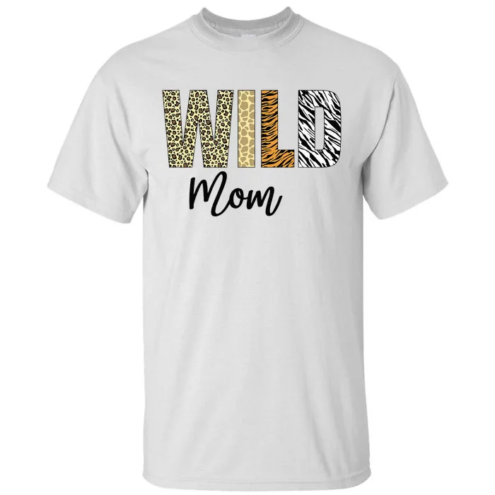 Mom Of The Wild One Zoo Birthday Safari Jungle Animal Tall T-Shirt