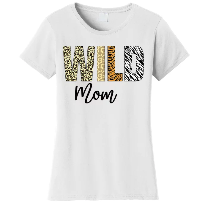 Mom Of The Wild One Zoo Birthday Safari Jungle Animal Women's T-Shirt