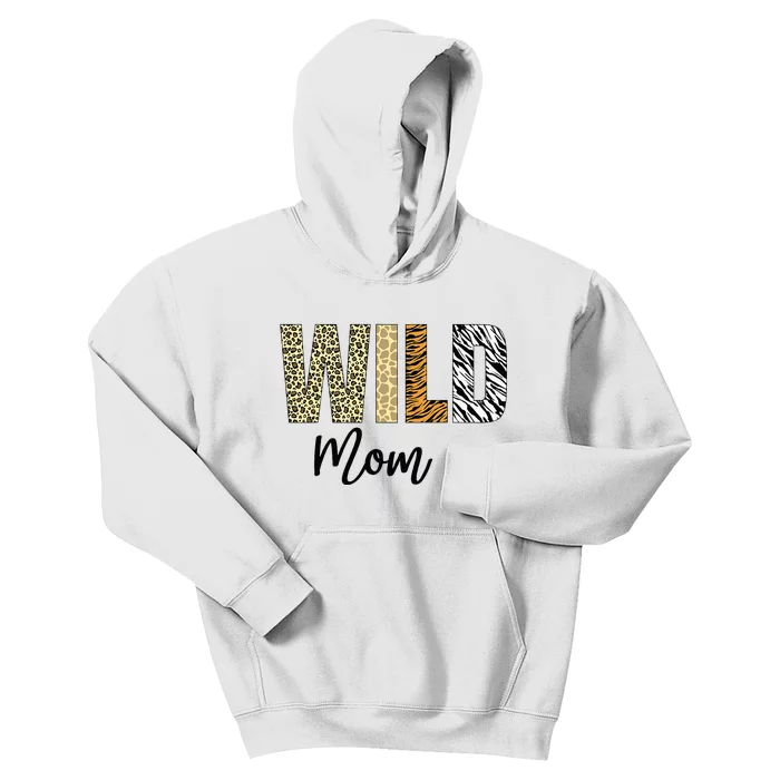 Mom Of The Wild One Zoo Birthday Safari Jungle Animal Kids Hoodie