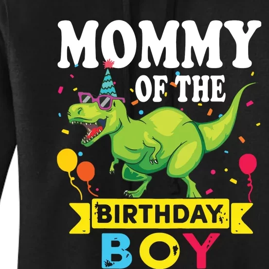 Mommy Of The Birthday TRex RAWR Dinosaur Birthday Women's Pullover Hoodie