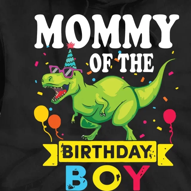 Mommy Of The Birthday TRex RAWR Dinosaur Birthday Tie Dye Hoodie