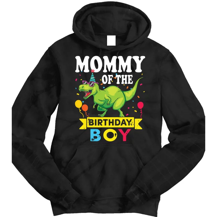 Mommy Of The Birthday TRex RAWR Dinosaur Birthday Tie Dye Hoodie