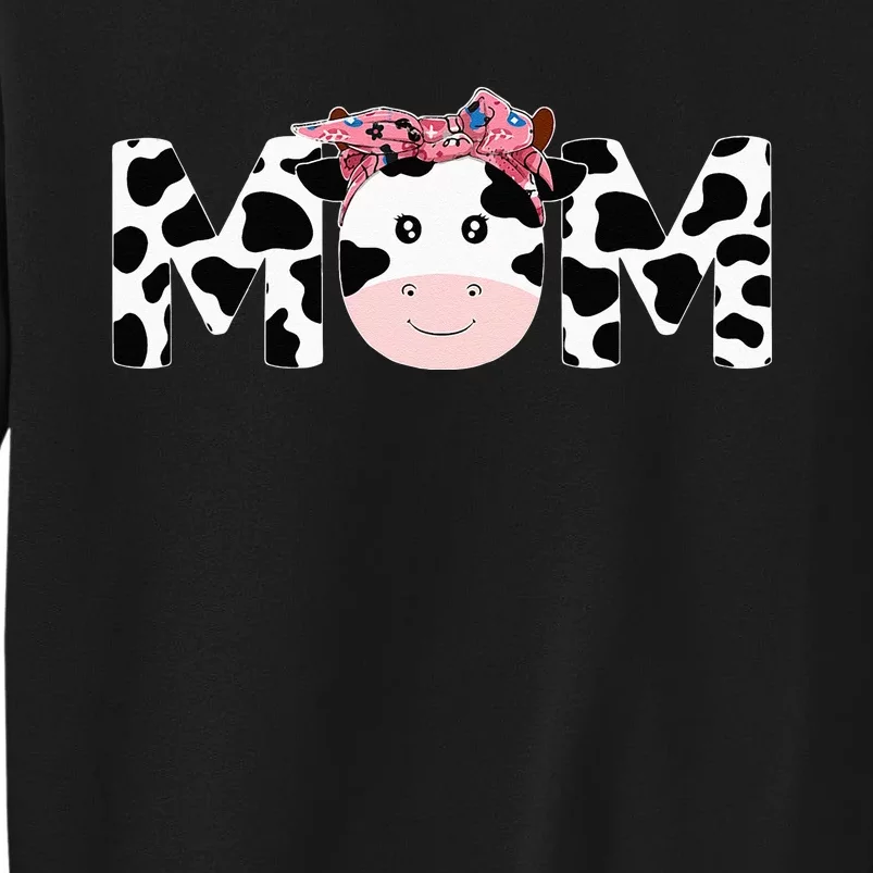 Mom Of The Birthday Mother Girl Cow Farm Cow Mommy 1st Sweatshirt