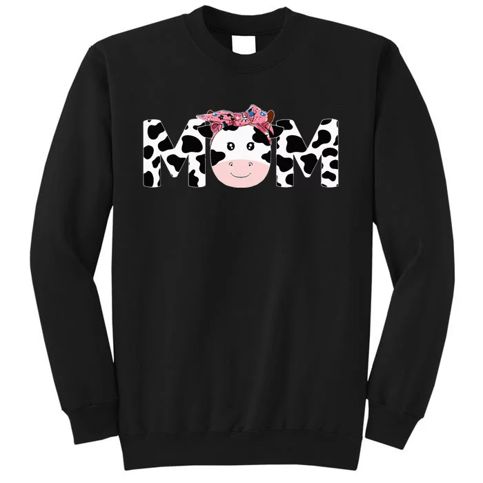 Mom Of The Birthday Mother Girl Cow Farm Cow Mommy 1st Sweatshirt