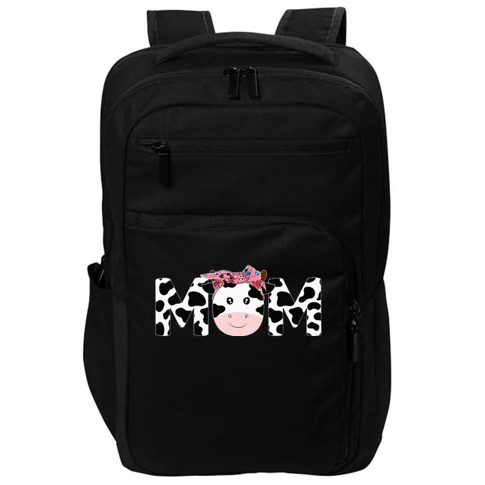 Mom Of The Birthday Mother Girl Cow Farm Cow Mommy 1st Impact Tech Backpack