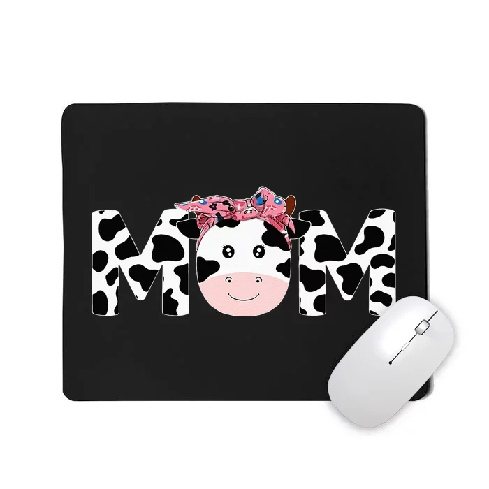 Mom Of The Birthday Mother Girl Cow Farm Cow Mommy 1st Mousepad