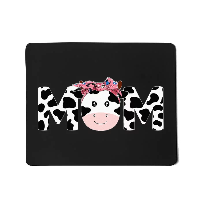 Mom Of The Birthday Mother Girl Cow Farm Cow Mommy 1st Mousepad