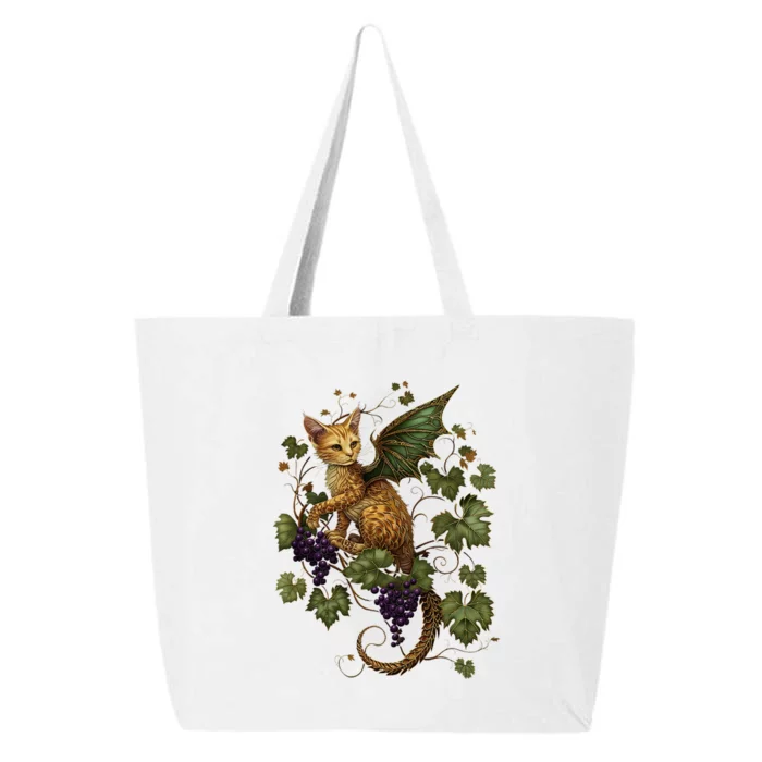 Mystical Orange Tabby Dragon Cat Fae With Grapevines 25L Jumbo Tote