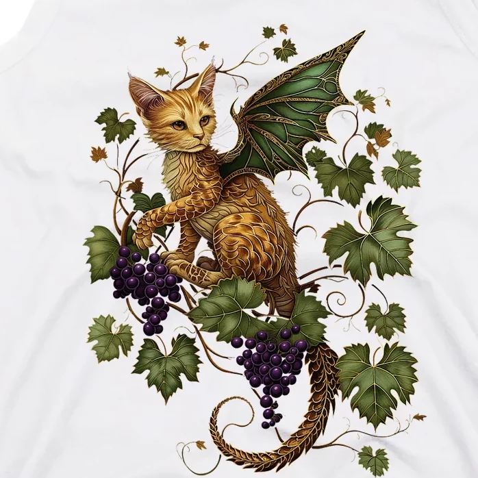 Mystical Orange Tabby Dragon Cat Fae With Grapevines Tank Top