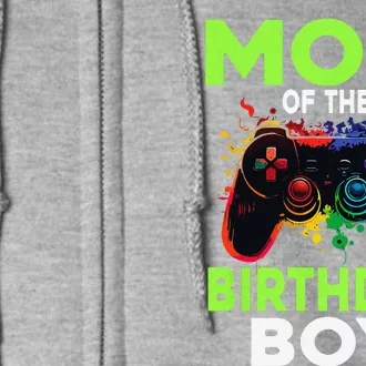 Mom Of The Birthday Matching Video Gamer Birthday Party Full Zip Hoodie