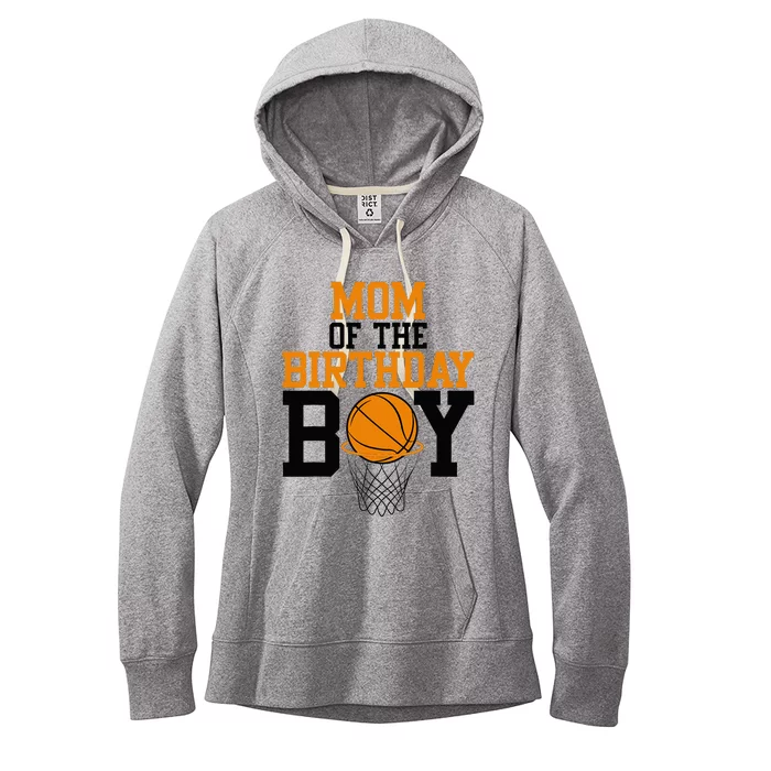 Mom Of The Birthday Boy Basketball Family Birthday Women's Fleece Hoodie